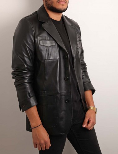 Veste cuir souple BRUCE,...