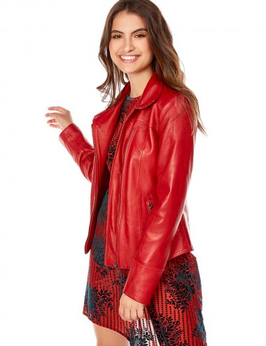 Blouson cuir col montant...