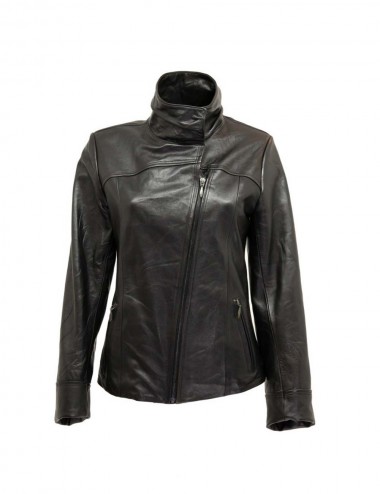 Blouson cuir col montant...