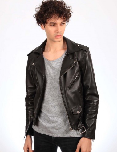 Blouson cuir agneau EZRA,...