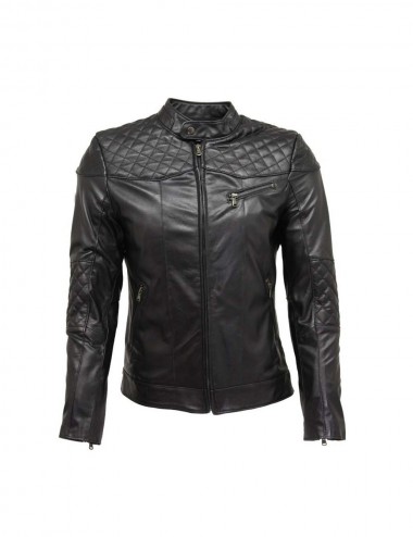 Blouson cuir matelassé...