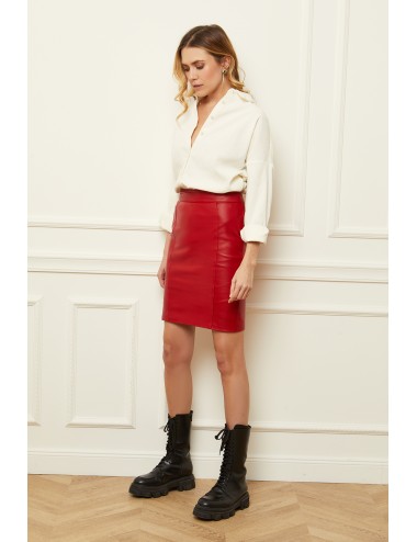 Jupe cuir FANNY , made in...