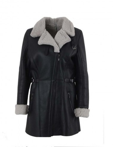 Manteau peau retournée