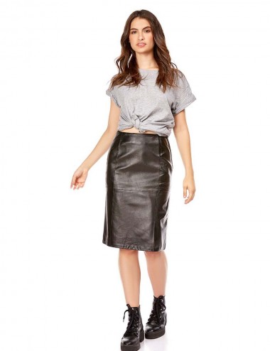 Jupe cuir DALIA , made in...